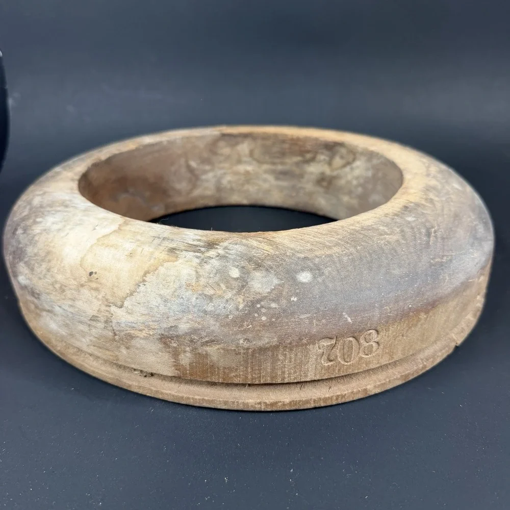 Antique Unmarked Wood Hat Block Millinery Hatters Brim Mold Form 7‎ 708